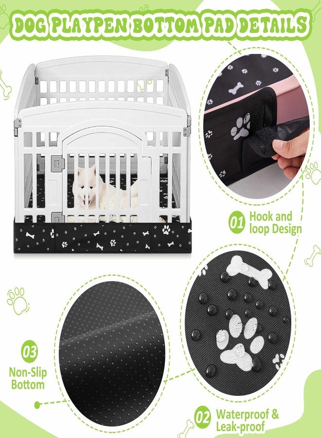 غطاء قفص لعب الكلاب SilTriangle (عبوة من قطعتين) مع سجادة سفلية، مناسب لقفص لعب الحيوانات الأليفة مقاس 36 بوصة بأربعة ألواح، غطاء قفص للكلاب، وسادة تمرين للجراء، قابل لإعادة الاستخدام والغسل، تصميم بحلقة وشريط لاصق، قفص اللعب غير متضمن (أسود) - Image 5